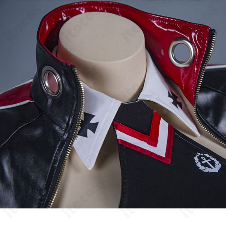 アズールレーン プリンツ・オイゲン 衣装の襟ディテール。上品な襟形状と端処理の美しい仕上がり