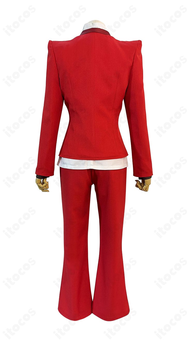 背面から見たチャーリー・モーニングスター衣装。背中のラインと裾の収まり、縫製の美しさを確認できる。