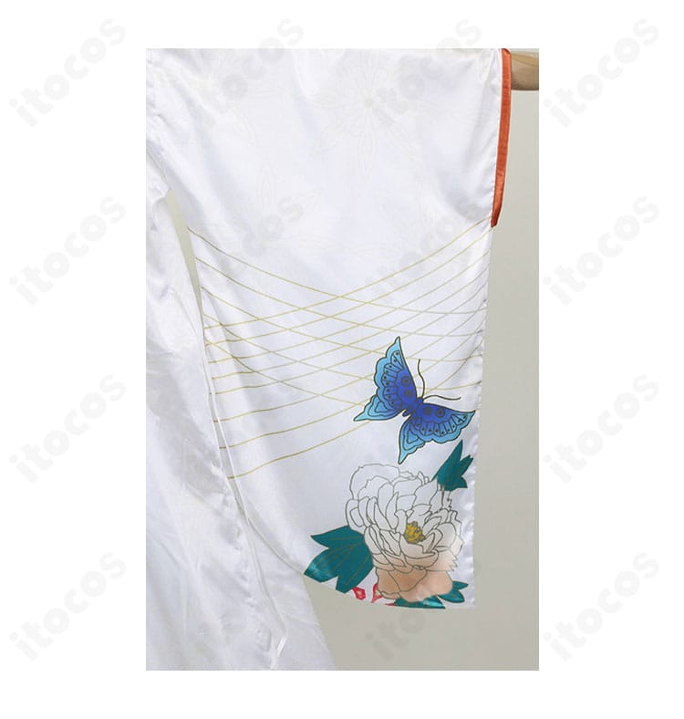 ホロライブ 小鳥遊キアラ お正月衣装の袖装飾クローズアップ。縁取りと柄の仕上げが際立つ。