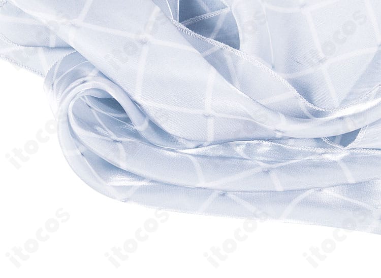 無期迷途 L.L. コスプレ衣装 スカーフ装飾のクローズアップ。色味と素材感、結びの形が分かる。