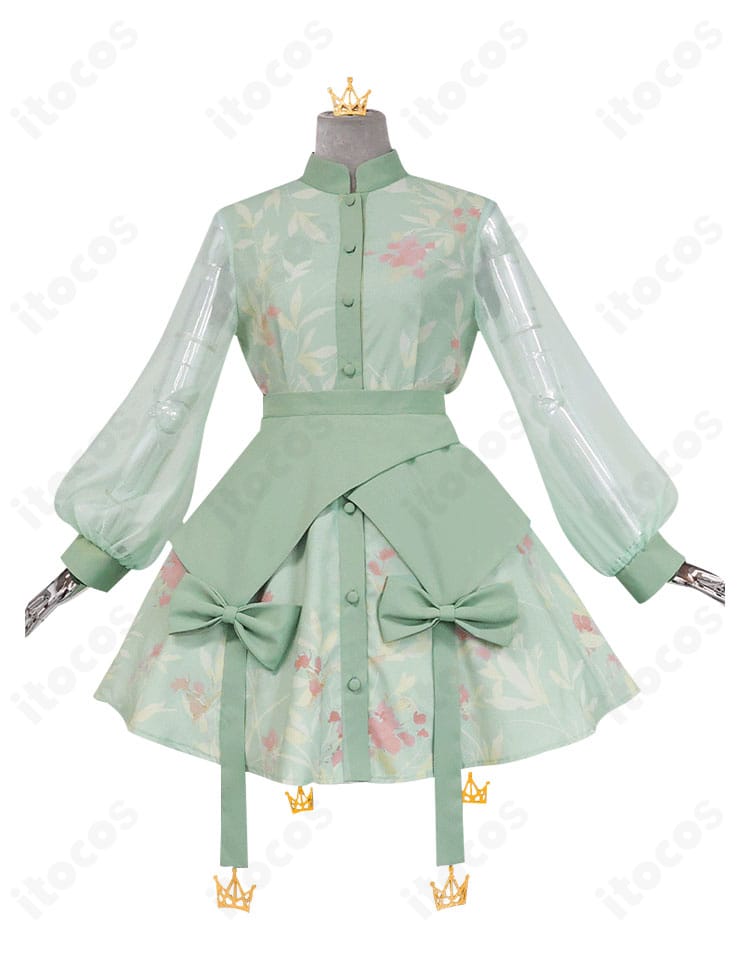 プロジェクトセカイ 草薙寧々コスプレ衣装のディテール接写。胸元と装飾の縫製や質感を確認できる解像度の高い写真。