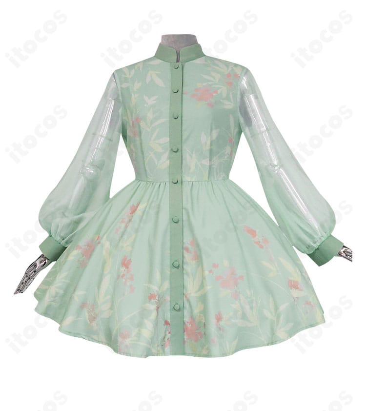 草薙寧々のスカート装飾クローズアップ。縁取りとモチーフの配置が分かる撮影で撮影映えの質感を表現。