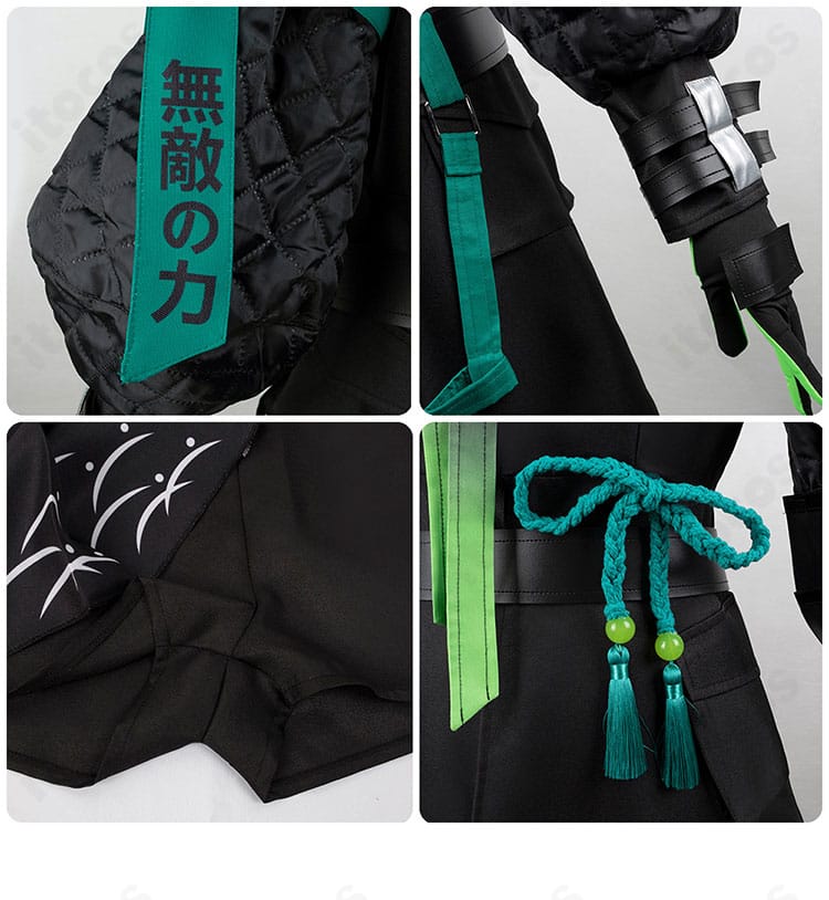 ヤエノムテキ 勝負服の手甲・腰飾りディテール。手鎧とベルト周りの質感が際立つ。