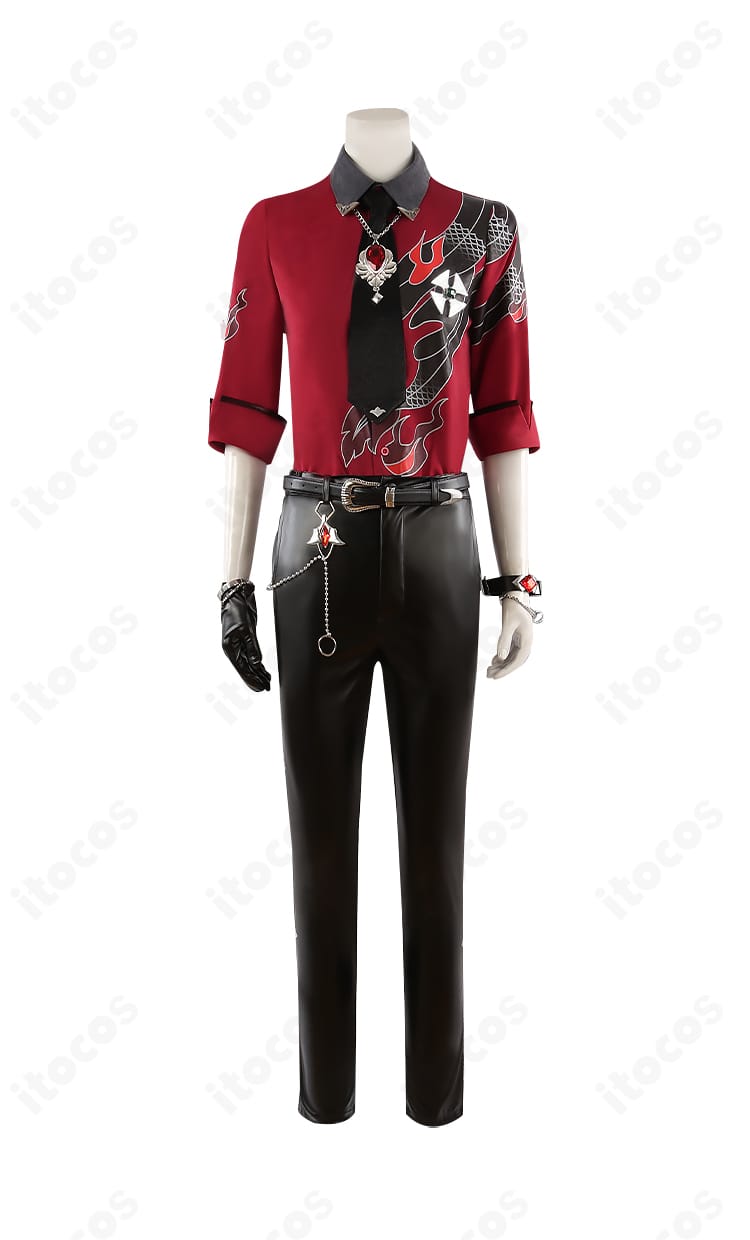 インナーシャツ正面のディテール（襟元とフロントの縫製）