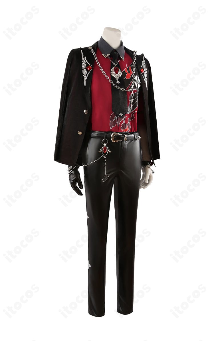 三毛縞斑 コスプレ衣装の右側面ディテール（コートラインとベルト位置）