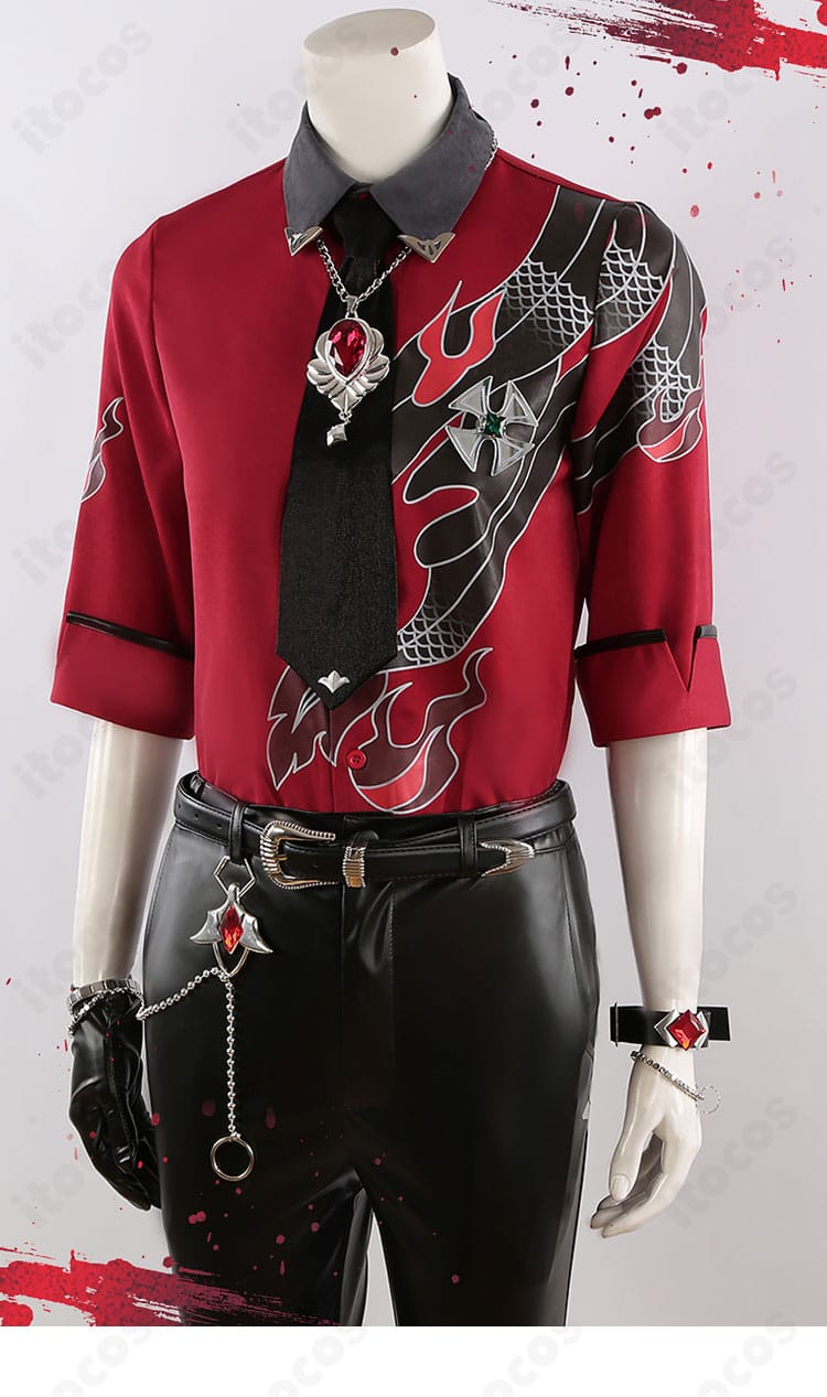 ドミナント衣装のネクタイ装飾ディテール（結びと留め具の構成）