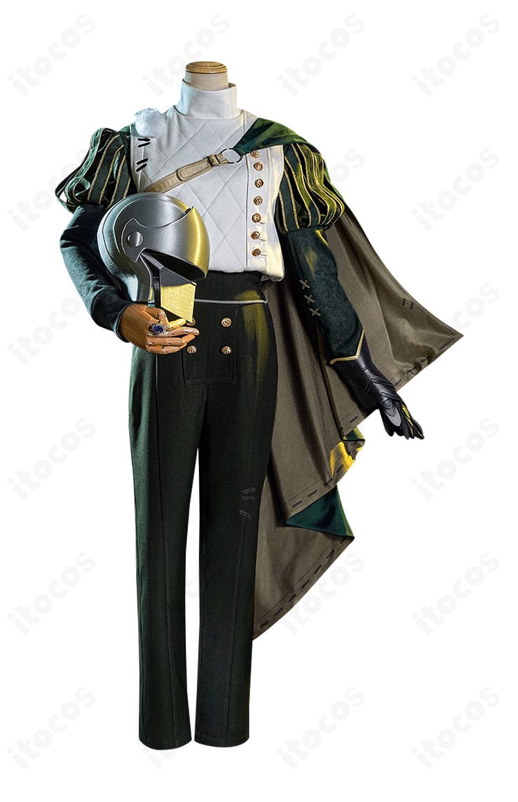 第五人格 騎士コスプレ衣装のフロント詳細。胸元や腰飾りの意匠と質感を確認できるアップ。