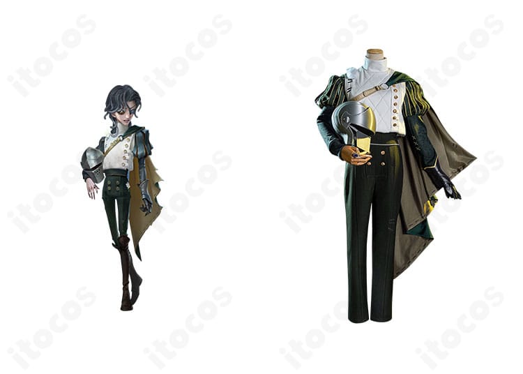 Identity V 第五人格 騎士コスプレ衣装の正面。キャラクターイメージに合わせた重厚な装飾で高再現の全体像。