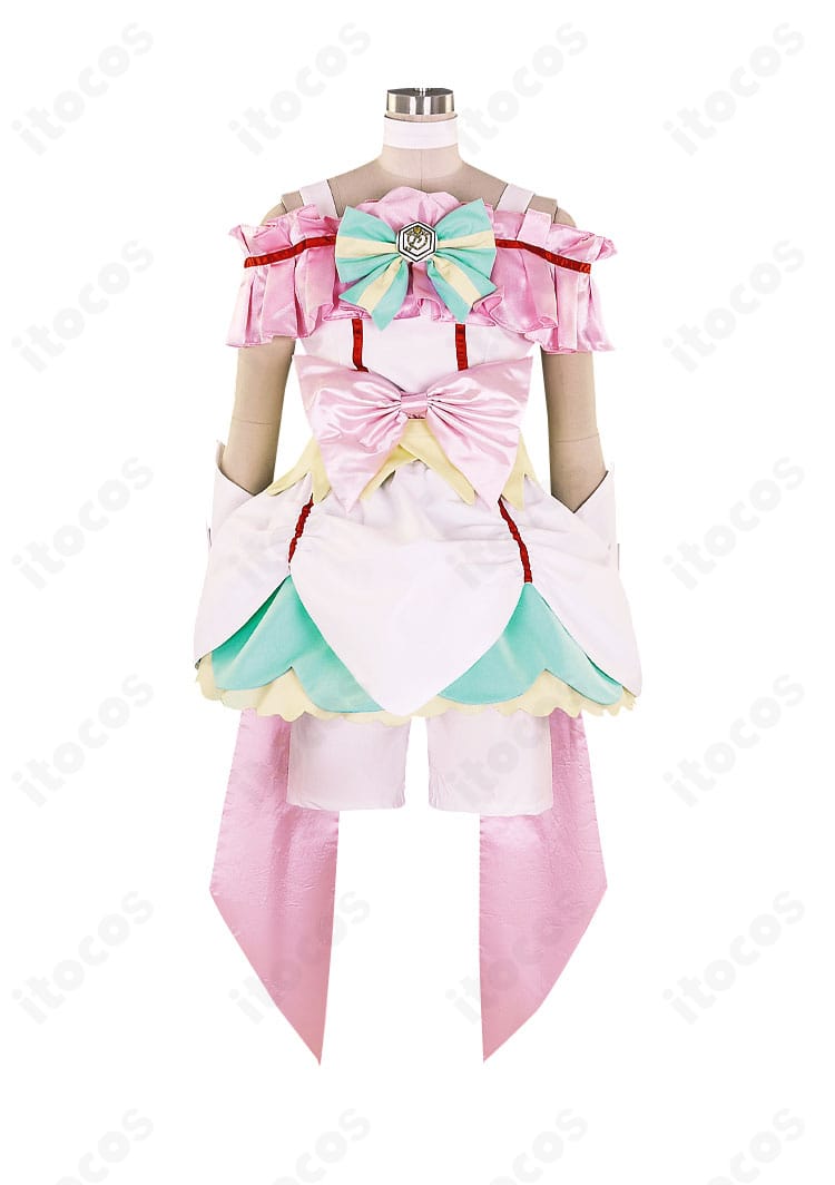 映画『プリキュアオールスターズNewStage』キュアエコー衣装の正面全身。襟・胸元装飾・フレアスカートを確認