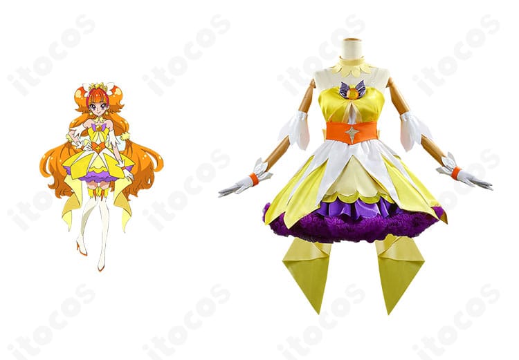 キュアトゥインクルのコスプレ衣装一式を着用した正面全身、発色と再現度が際立つ一枚