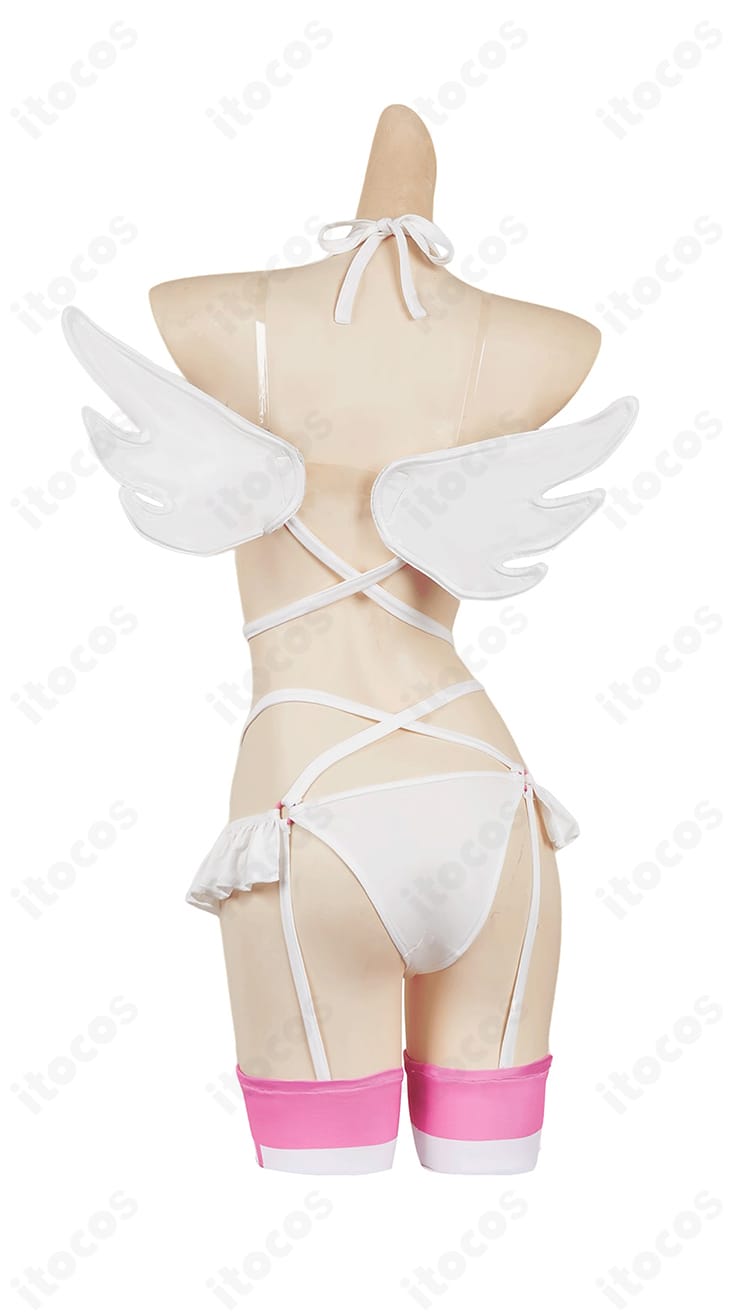 2.5次元の誘惑 リリエル衛生小隊コスプレ 背面。羽翼と背中の装飾構成を詳細に表示。