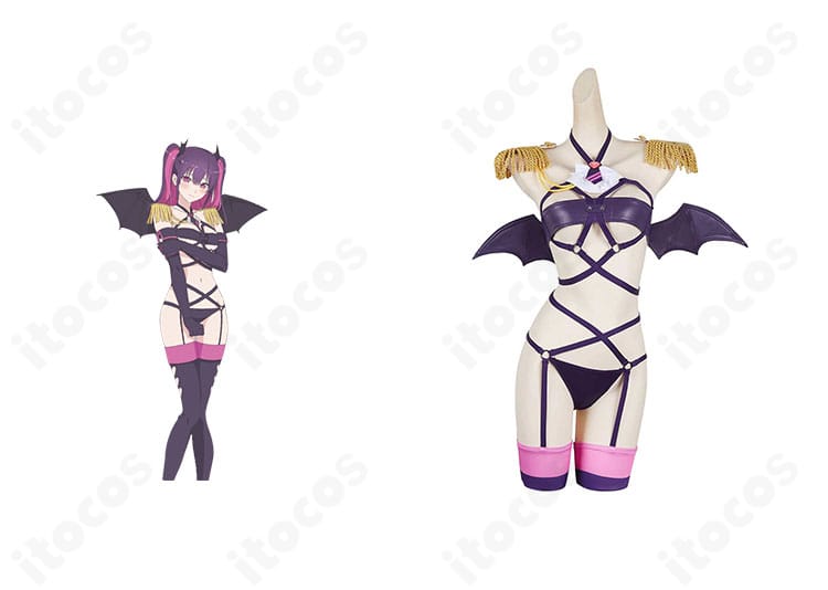 2.5次元の誘惑 橘美花莉 ミリエラ／衛生小隊のコスプレ衣装一式。正面全体とキャラクターイメージの組み合わせが分かる画像。