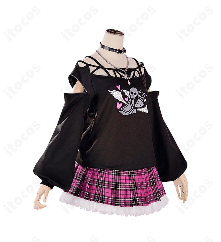 鏡音リン コラボ衣装のサイドビュー｜スカートのラインとレッグカバーの見え方