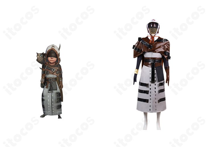 第五人格 占い師（イライ・クラーク）束縛者のコスプレ衣装と着用シーン。マントとコルセットの再現度が高い正面カット