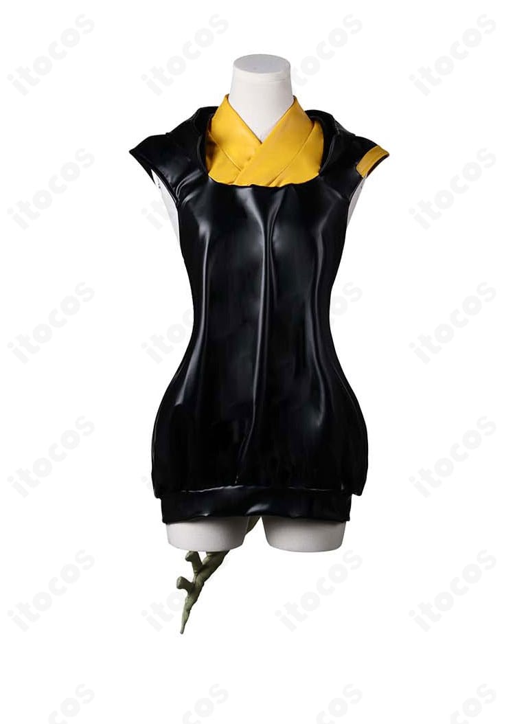 ウィーディ衣装のインナー正面ディテール。素材感と胸元・裾の縫製仕様を示すクローズアップ。