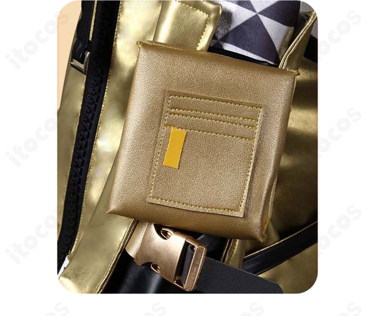 ウィーディ衣装の装飾ディテール全体。刺繍やパネル切り替え、配色ラインの精緻な仕上げ。