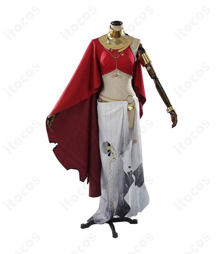 無期迷途 ヘスティア コスプレ衣装の前面フルショット。トップス＋マントとスカートのラインを詳細に表示。