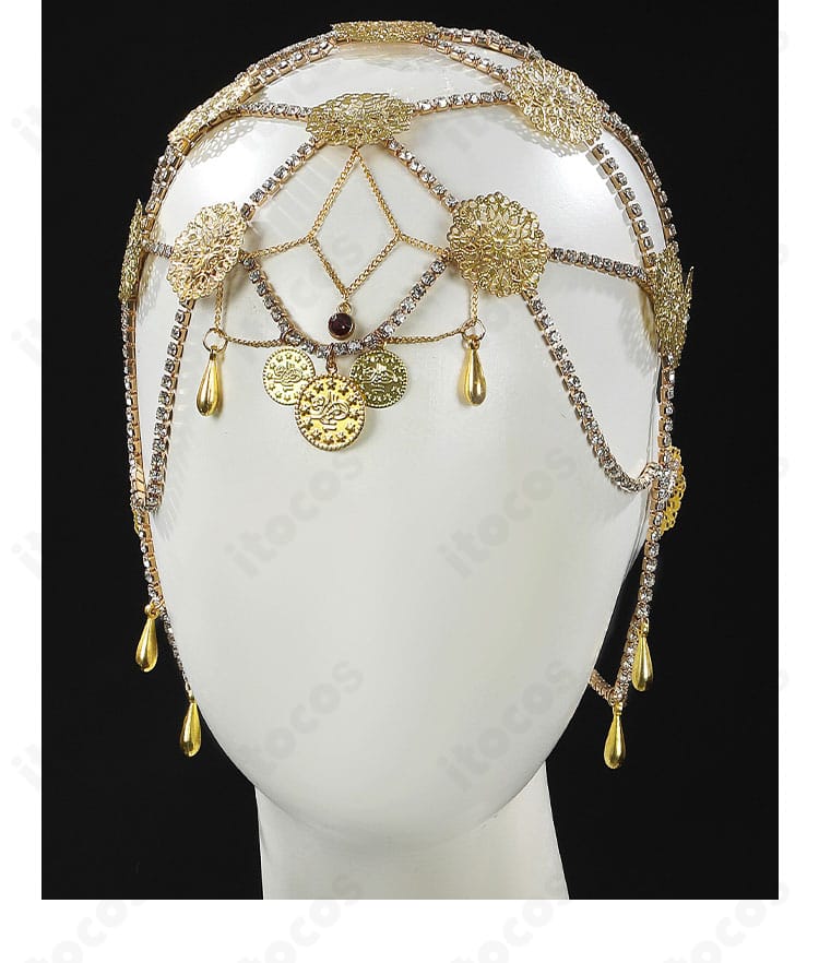 髪飾りのクローズアップ。モチーフ形状と配色、髪への固定パーツを詳細に表示。