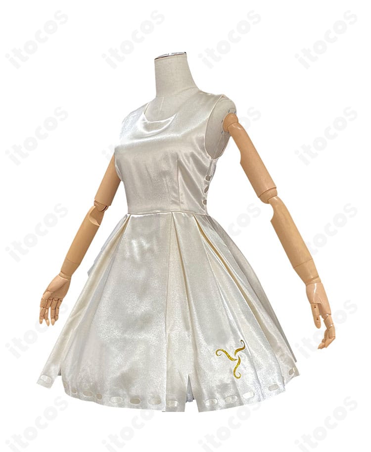 Identity V 第五人格 少女 記憶パンドラ コスプレ衣装の左側面。肩から裾への流れと装飾の重なりが分かるディテール