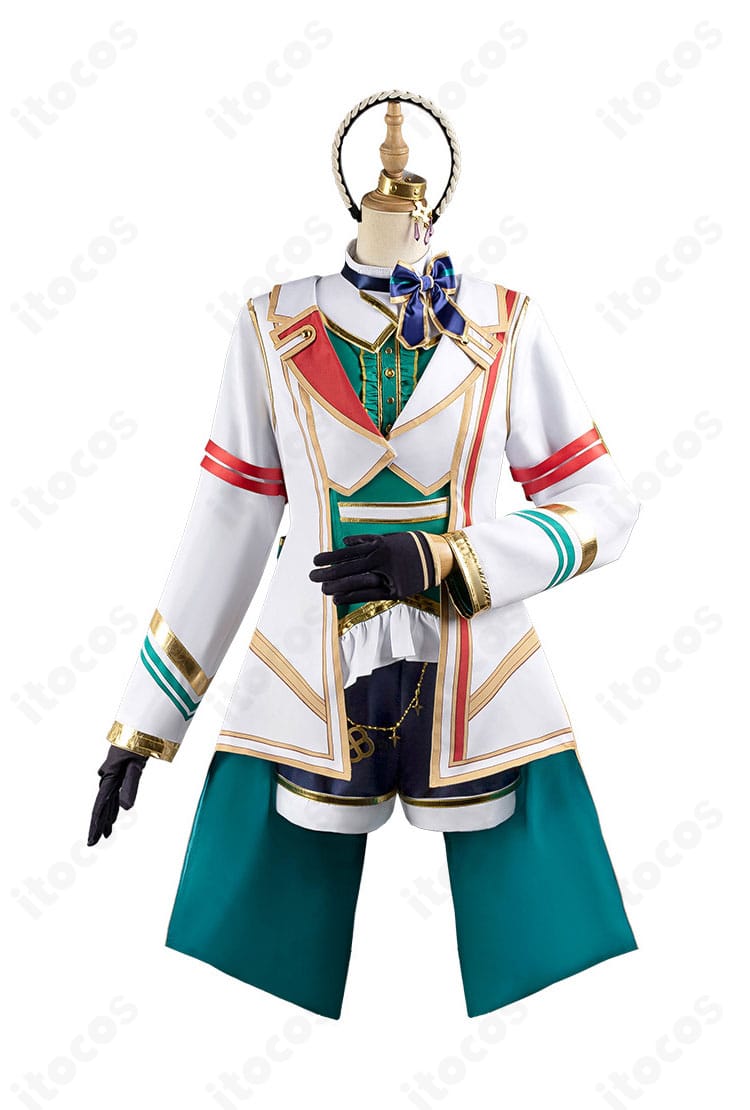 ウマ娘 シーザリオ 勝負服コスプレの正面全体像。コートのラインと装飾配置を確認できるショット。