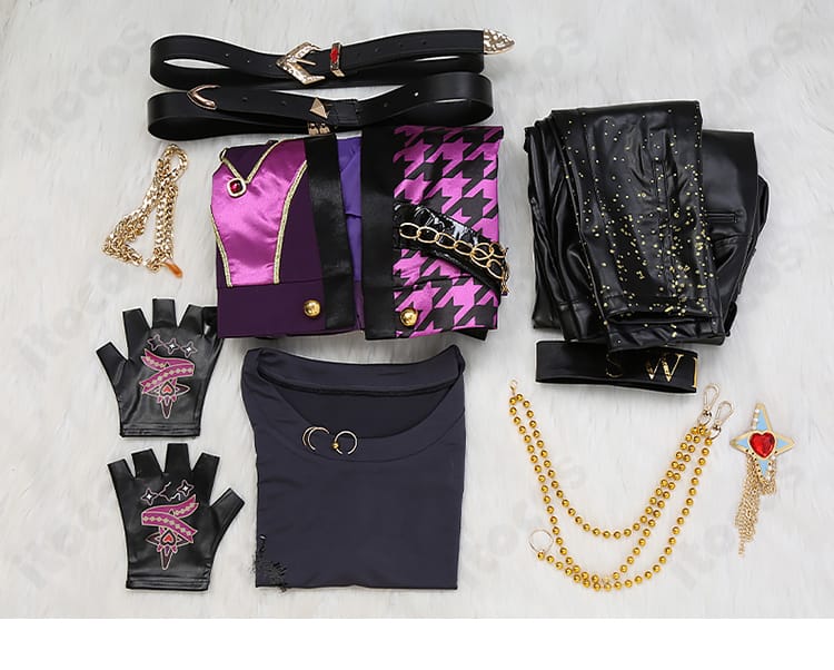 乙狩アドニス SWING NIGHT衣装のセット内容一覧。各パーツが並んだ構成確認用