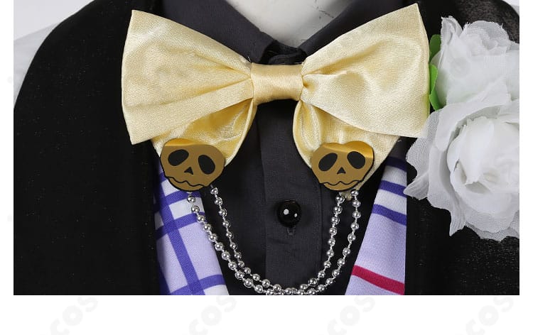 エペル・フェルミエ花婿コスプレの蝶ネクタイ装飾。精緻な仕上がりで胸元を引き締める