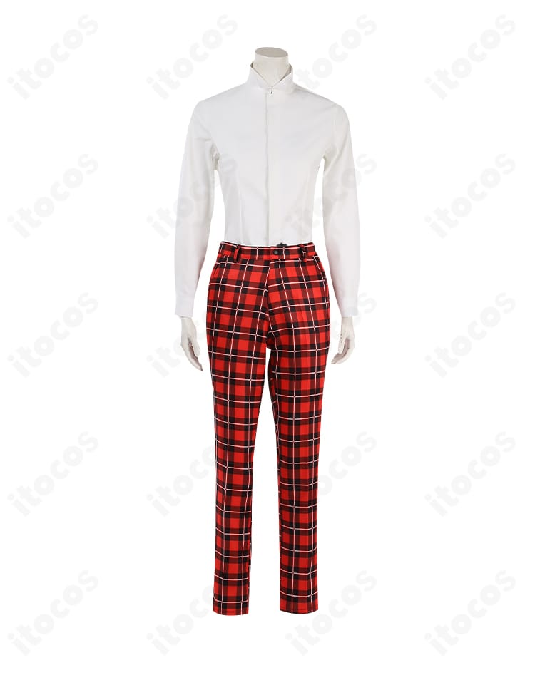 エース・トラッポラ コスプレ衣装 白シャツの前立て・襟元ディテール