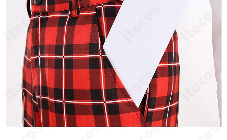 エース・トラッポラ コスプレ衣装 ズボンのポケット周りの装飾ディテール