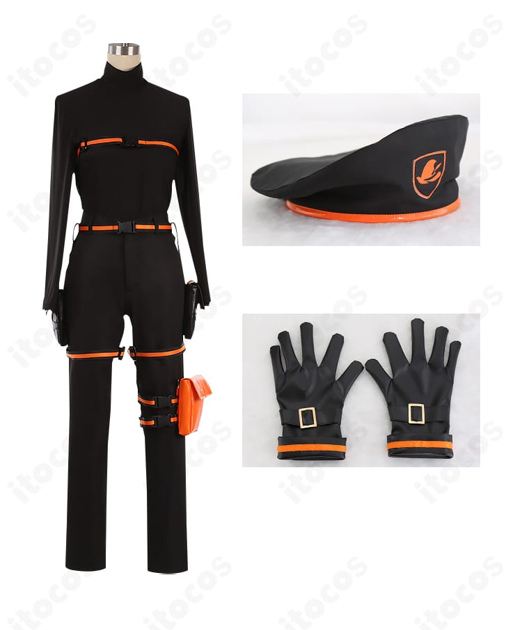 インナー・帽子・手袋など小物一式のディテール。ジェイド・リーチ ビーンズ・カモ用アクセサリーの質感