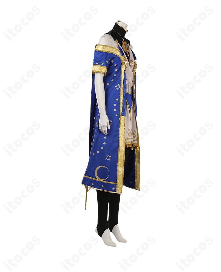 ツイステ デュース・スペード 星送りの衣の右側面。コートの落ち感とレギンスのラインが見えるシルエット写真。