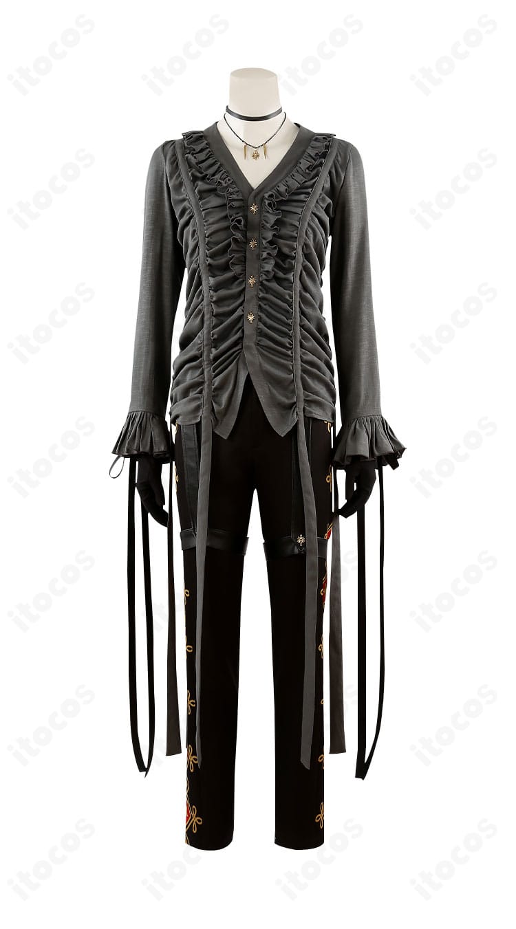 インナーシャツのフロントディテール。ボタン配置と襟の形状、肌当たりを考慮した縫製をクローズアップ。