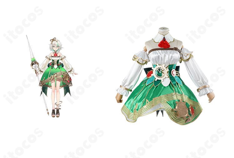 ホロライブ セシリア・イマーグリーンのコスプレ衣装とキャラクター比較。正面全体像で高再現ディテールを確認。