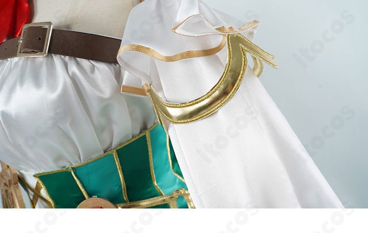 セシリア・イマーグリーン衣装の袖デザイン。立体装飾とボリューム感の特徴を強調。