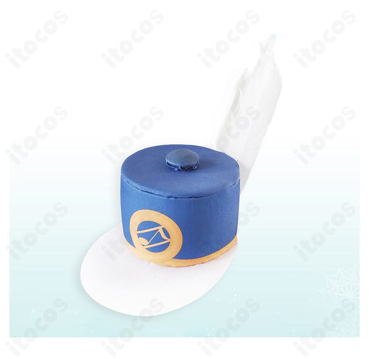 雪ミク2020衣装の帽子ディテール。マーチングバンド風の装飾と縁取り、フォルムの美しさが分かる接写。