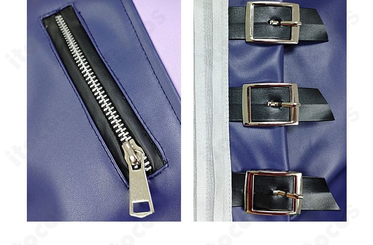 ノワール版の衣袋と門襟の装飾ディテール。ステッチワークと装飾の配置を強調。