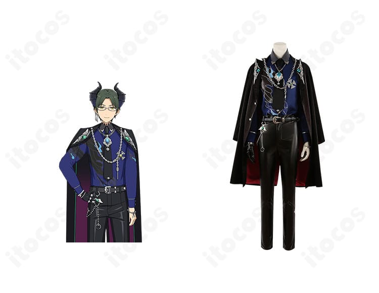 商品正面とキャラクター比較・蓮巳敬人 ドミナント衣装のフルセットコーディネート