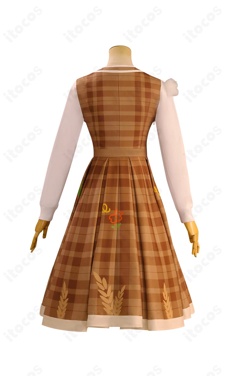 第五人格 少女『秋の遠足』コスプレ衣装の背面図。リボン配置と裾のラインがわかる背面デザイン。