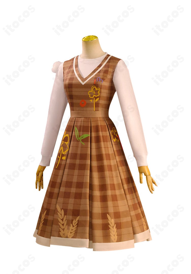 第五人格 少女『秋の遠足』コスプレ衣装の側面図。シルエットと縫製ラインの再現性を確認できる画像。
