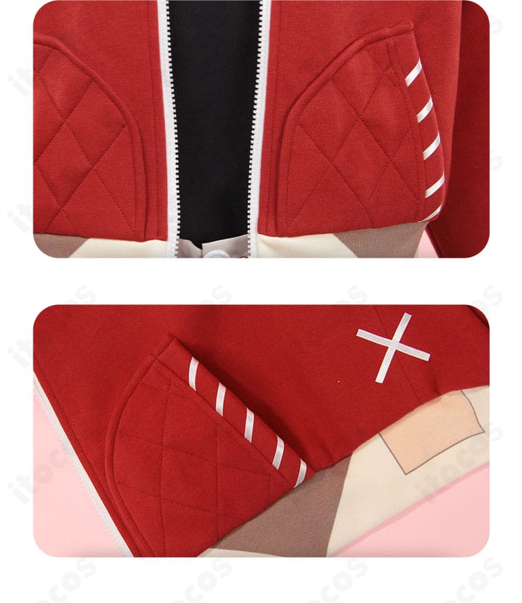 コートのポケット装飾ディテール。フラップ形状と縫製の丁寧さ、リアルな質感を表現