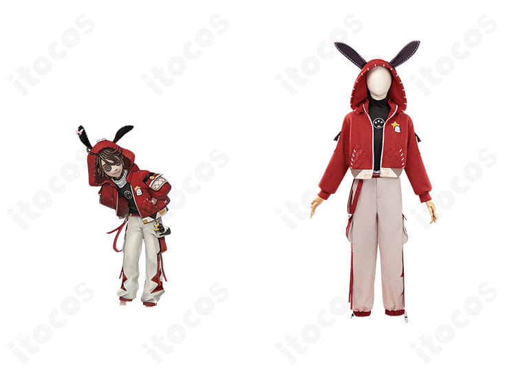 商品正面とポチャッコの組み合わせイメージ。第五人格 ルカ・バルサー（囚人）コラボ衣装の全体感と高再現ディテールを示す画像