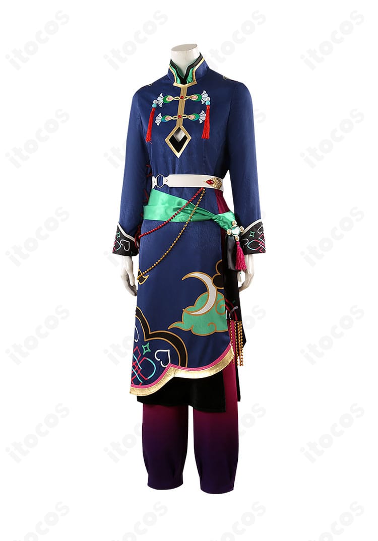 七種茨衣装の側面。直線的な肩線とウエストのシェイプでシャープなシルエットを表現