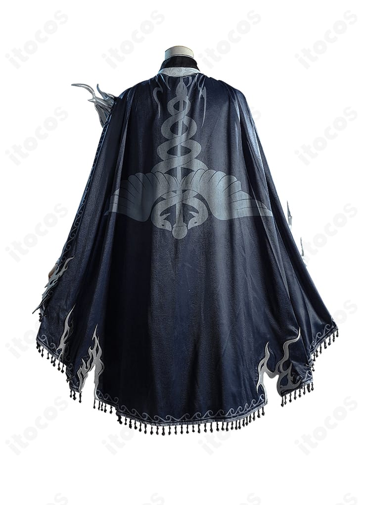 第五人格 フレディ・ライリー「逆流の水銀」衣装の背面図。マントの落ち感と裾ラインが分かります。