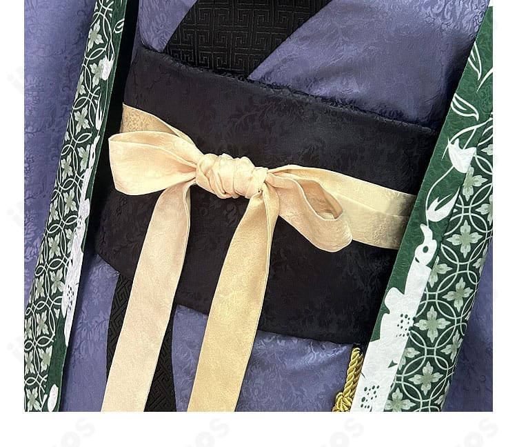 黒神話：悟空 クモ精（4番目の姉）コスプレ衣装の腰封と金具・刺繍の質感が分かる画像