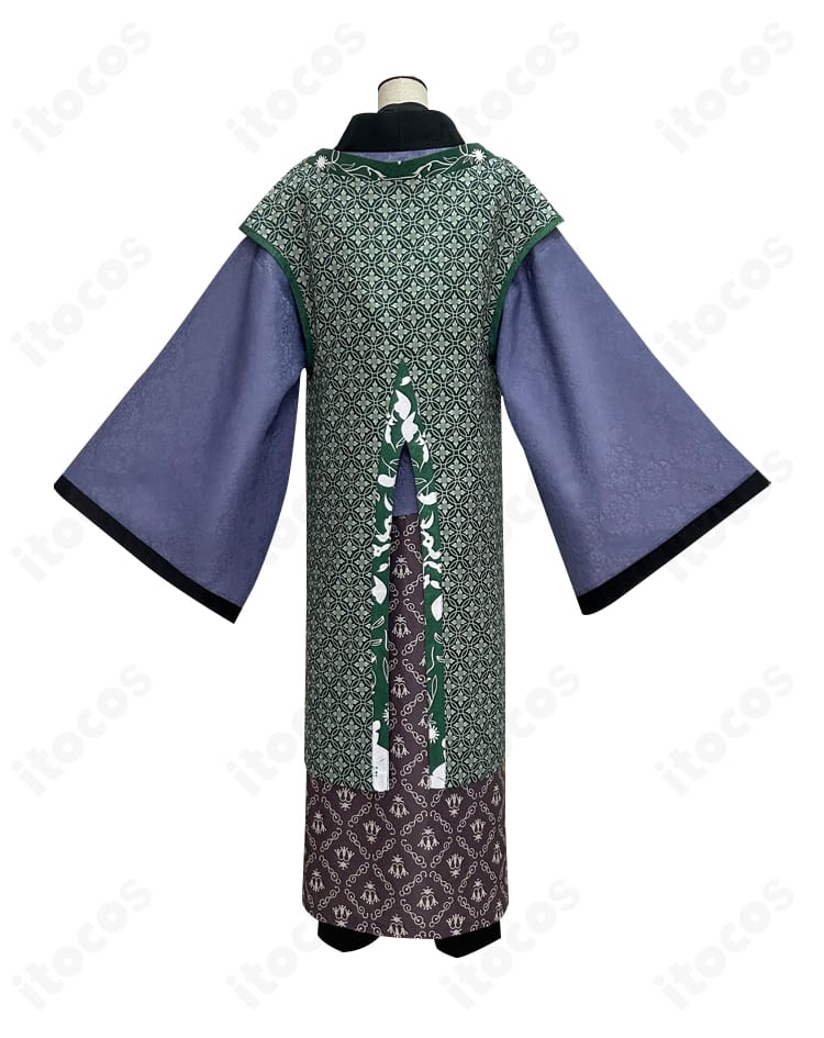 黒神話：悟空 クモ精（4番目の姉）コスプレ衣装の背面カッティングと裾の流れを示す画像