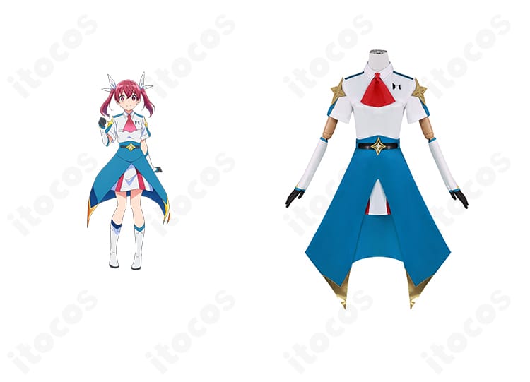 桜木カナのアニメ版制服コスプレ衣装・正面全身とキャラクター比較。発色とシルエットを忠実再現したITOCOSの高精度デザイン。