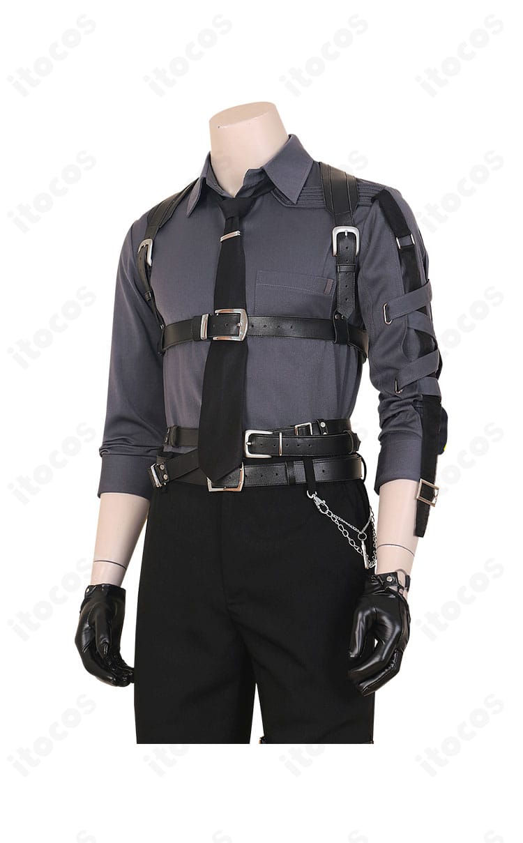 恋と深空 シン／セイヤ／レイ／ホムラのコスプレ衣装・側面。肩から腰のライン、ベルトワークの立体感がわかるカット