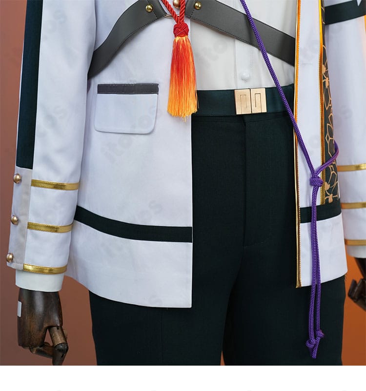 朔間凛月 チャンバラナイト衣装の腰ベルトとコンポーネント。金具とステッチの仕上がりを紹介。