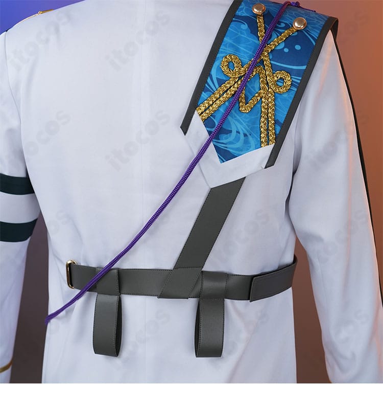 朔間凛月 チャンバラナイト衣装の背面装飾クローズアップ。背中のモチーフとラインを再現。