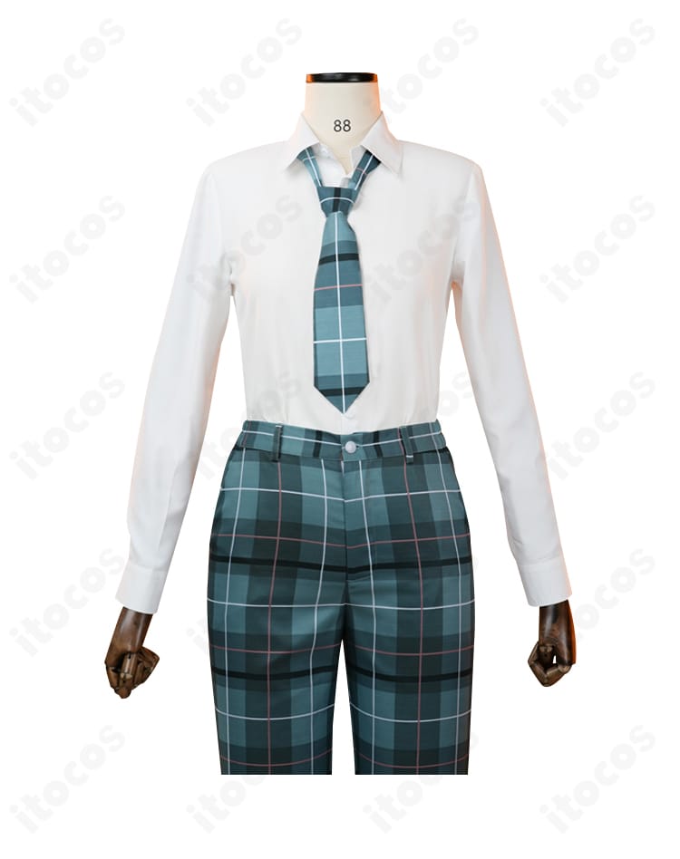 私立すくらんぶる学園 制服コスプレのネクタイ結びとシャツ襟のディテール