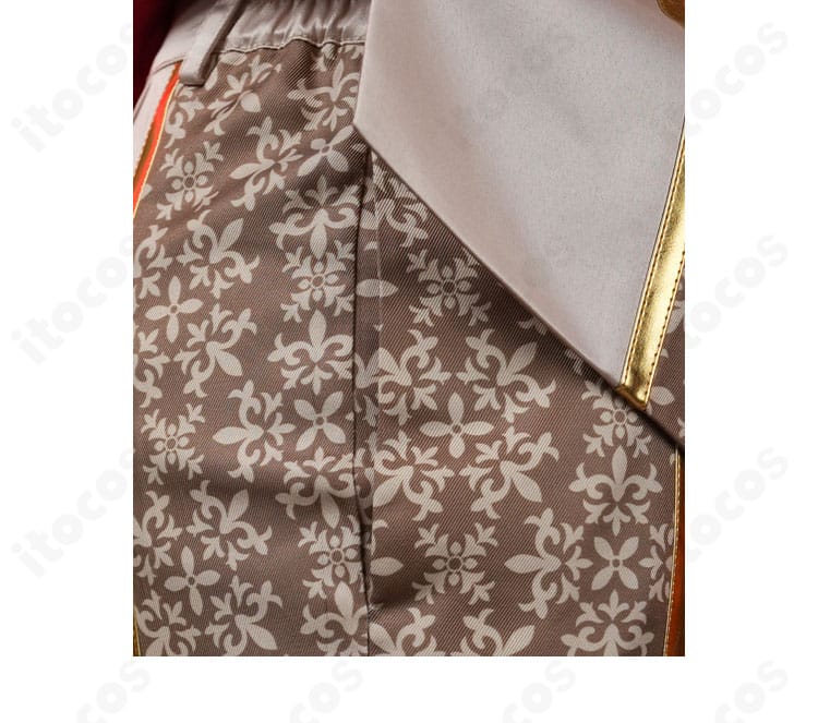 パンツのデザイン詳細。シルエットと丈感、フロント周りのラインを確認可能。